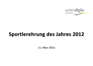 Sportlerehrung 2012 - Landratsamt