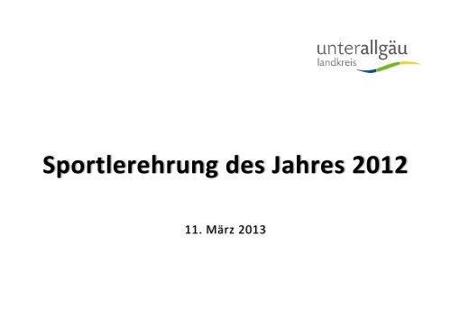 Sportlerehrung 2012 - Landratsamt