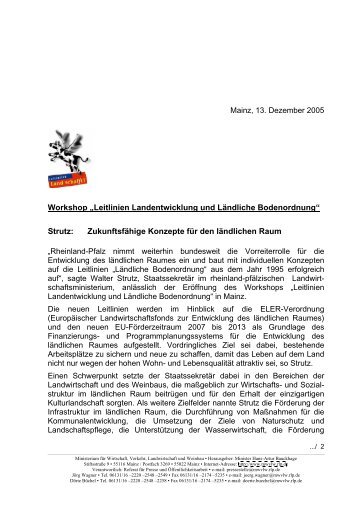 Workshop Leitlinien Landentwicklung und Ländliche Bodenordnung ...