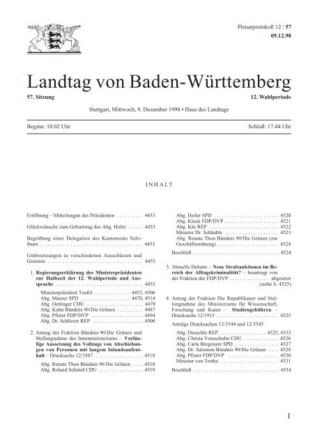 Landtag von Baden-Württemberg - Landtag Baden Württemberg