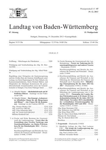 Landtag von Baden-Württemberg - Landtag Baden Württemberg