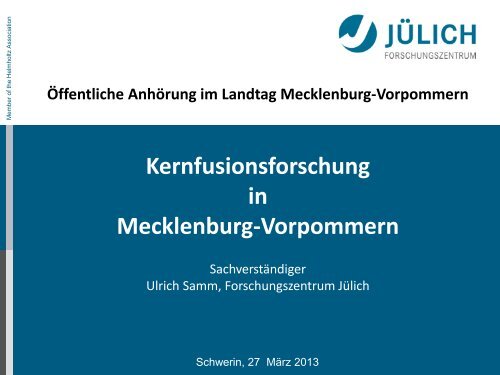 Prof. Dr. Ulrich Samm - Landtag Mecklenburg Vorpommern