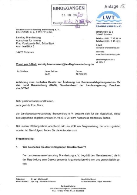 Protokoll der 47. Sitzung des Ausschusses für Inners am 24.10.2013