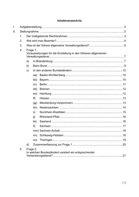 Einstellungsvoraussetzungen für den höheren allgemeinen