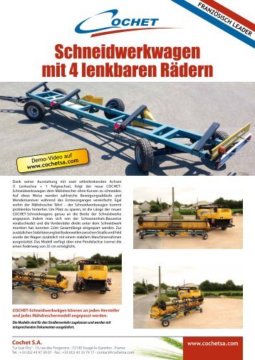 Schneidwerkwagen mit 4 lenkbaren Rädern - Landtechnik Graml