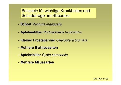 Pflanzenschutz im Bio-Streuobst 2009