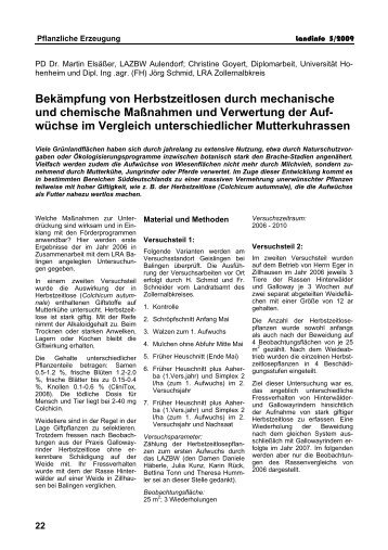 Bekämpfung von Herbstzeitlosen durch mechanische und ...