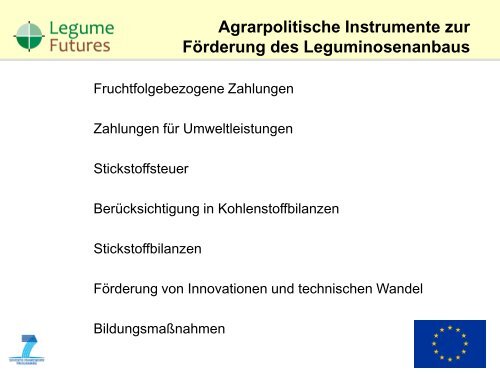 Leguminosen-gestützte Anbausysteme für Europa