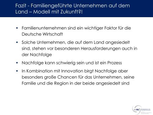 FamiliengefÃ¼hrte Unternehmen auf dem Land - Modell mit Zukunft?!