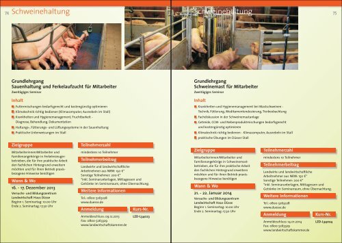 Weiterbildungskatalog - Landwirtschaftskammer Nordrhein-Westfalen