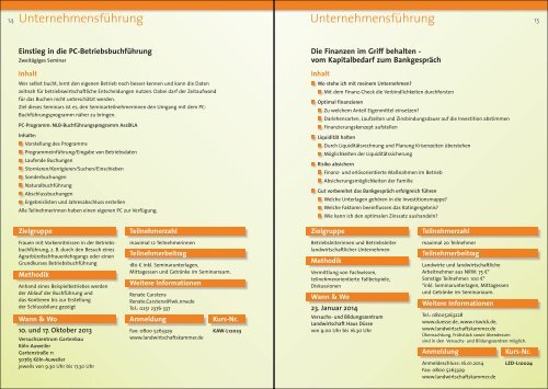 Weiterbildungskatalog - Landwirtschaftskammer Nordrhein-Westfalen