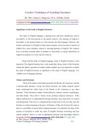 Creative Techniques of Teaching Literature - Language in India