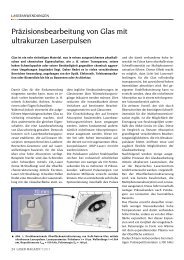 Präzisionsbearbeitung von Glas mit ultrakurzen ... - Laser Magazin