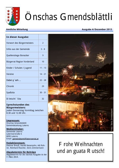 Ausgabe 4-2013 - Gemeinde Laterns