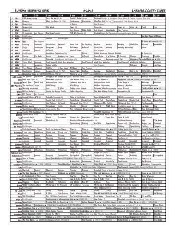 SUNDAY MORNING GRID 9/22/13 LATIMES.COM/TV TIMES