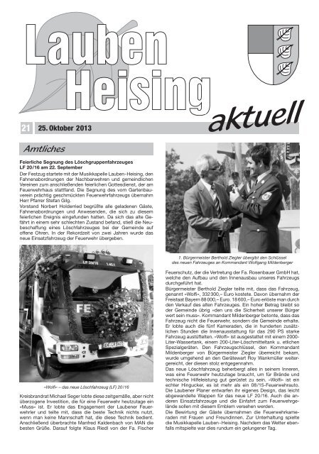 Lauben Heising aktuell, Ausgabe 21 vom 25.10.2013 (PDF 1.048 KB)