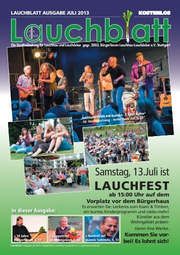Lauchblatt • Ausgabe Juli 2013 - Home @ BÜRGERFORUM ...