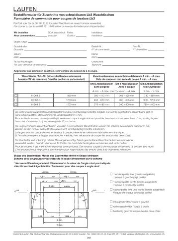 Bestellformular für Zuschnitte von schneidbaren Lb3 ... - Laufen
