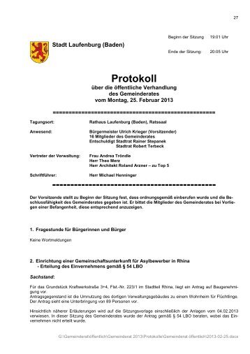 Protokoll vom 25.02.2013 - Stadt Laufenburg
