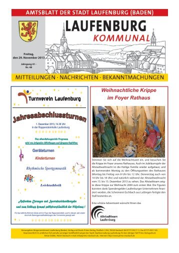 Amtsblatt Nr. 48, 29. November 2013 - Stadt Laufenburg