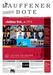 bühne frei...« 2014 - Stadt Lauffen am Neckar