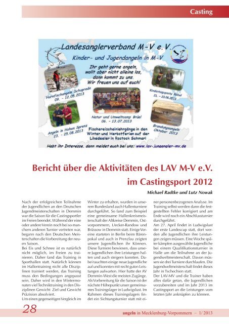 Ausgabe 1-2013 - Landesanglerverband Mecklenburg-Vorpommern ...