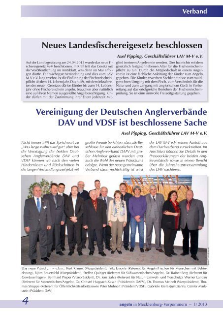 Ausgabe 1-2013 - Landesanglerverband Mecklenburg-Vorpommern ...