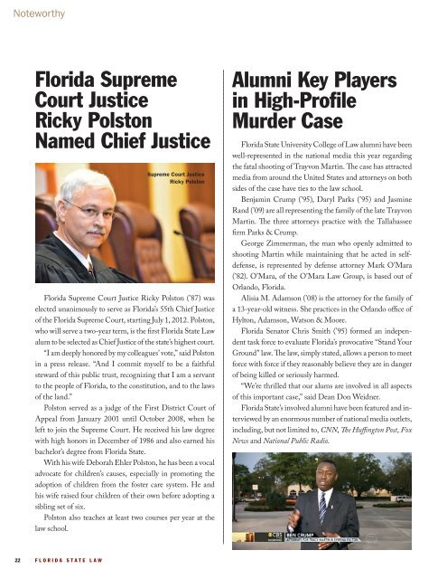 Spring 2012 Florida State Law magazine - Florida State University ...