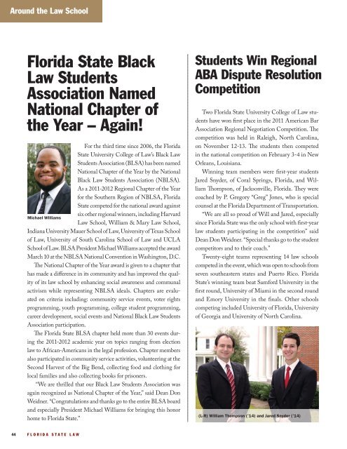 Spring 2012 Florida State Law magazine - Florida State University ...