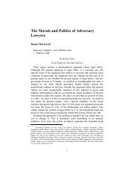 The Morals and Politics of Adversary Lawyers - Florida State ...