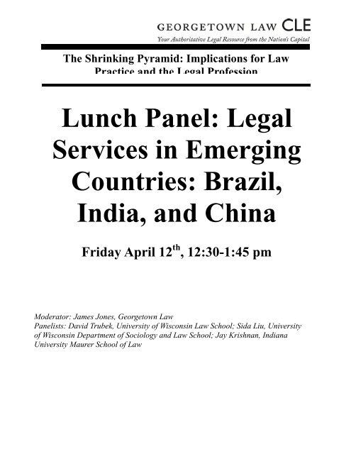 Date: April 12, 2013 Topic: The Shrinking ... - Georgetown Law