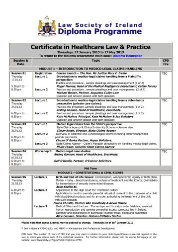 Detailed Draft Timetable Information - Law Society of Ireland