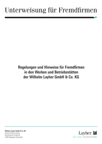 Unterweisung für Fremdfirmen (833 kb) - Layher