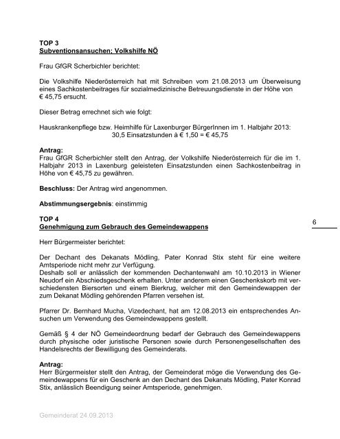 Protokoll über die 18. Geschäftssitzung des ... - in Laxenburg