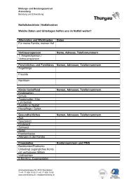 Beispiel einer Notfallcheckliste - und Beratungszentrum Arenenberg