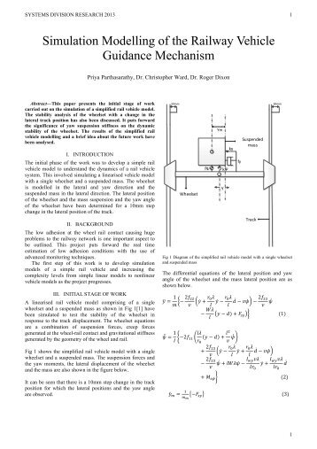 Simulation Modelling of the Railway Vehicle Guidance Mechanism