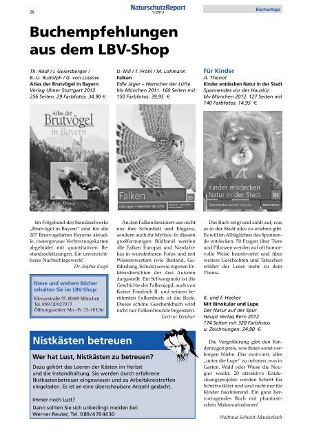 Zeitschrift der LBV-Kreisgruppe München - LBV München