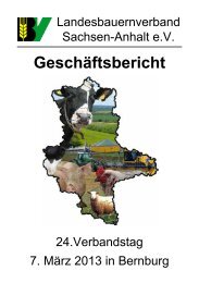 Geschäftsbericht - Landesbauernverband Sachsen-Anhalt e.V.