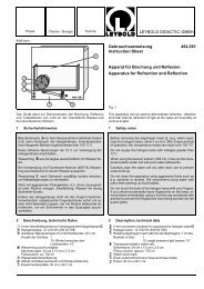 LEYBOLD DIDACTIC GMBH Gebrauchsanweisung 464 261 ...