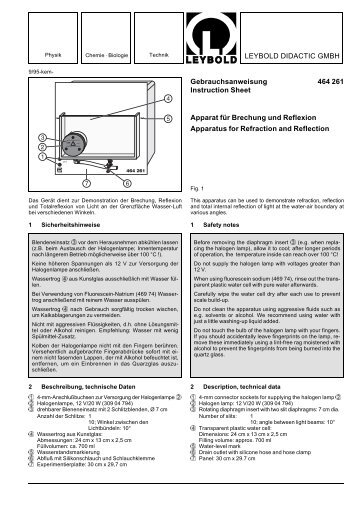 LEYBOLD DIDACTIC GMBH Gebrauchsanweisung 464 261 ...