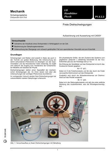 P1.5.3.3 Freie Drehschwingungen - LD DIDACTIC