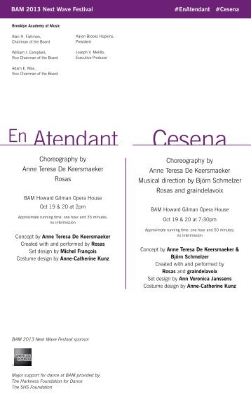 En Atendant And Cesena - Brooklyn Academy of Music