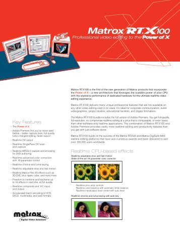 Matrox RT.X100 - Creative Video