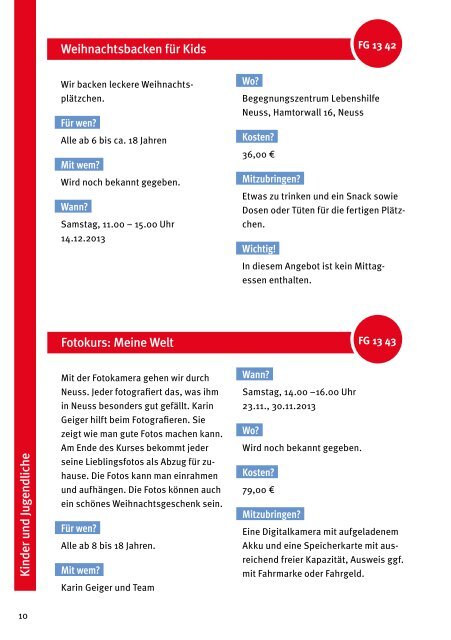 Programm Offene Hilfen 2/2013 - Lebenshilfe Neuss