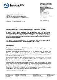 Stellungnahme des Landesverbandes der Lebenshilfe NRW e.V.