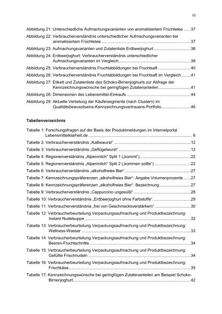 Kennzeichnung und Aufmachung von Lebensmitteln aus Sicht der ...