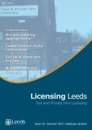 Licensing Leeds Newsletter: 18 - Leeds City Council