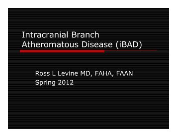 Intracranial Branch Atheromatous Disease (iBAD)