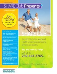 Newsletter - SHARE Club Presents - Lee Memorial Health System