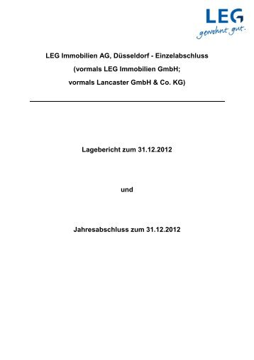 Einzelabschluss der LEG Immobilien AG 2012